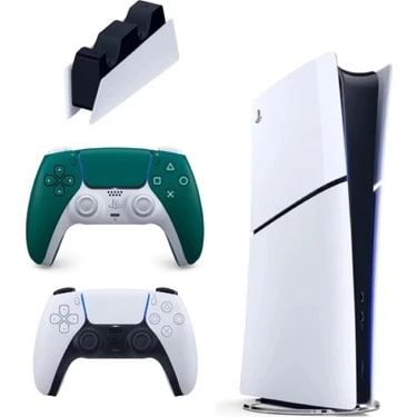 Sony Playstation 5 Slim Dijital 825GB + 2.kol Dualsense Alpine Green + Şarj Istasyonu ( Ithalatçı
