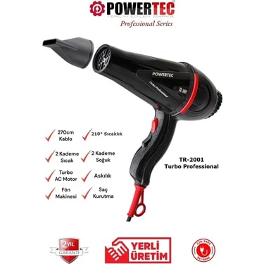Powertec TR-2001 Profesyonel Saç Kurutma & Fön Makinesi