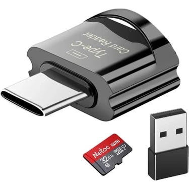 M.TK Moveteck Type-C To Micro Sd/tf Metal Card Reader Okuyucu Adaptörü