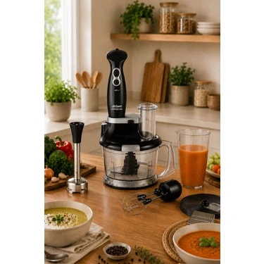 Arzum AR1004 Soprano Max Multi Blender Seti 1000 W, 5 Fonksiyonlu, 1500 ml Doğrayıcı Hazne,