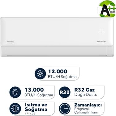Kumtel Hinoki KMSAC-12 12.000 Btu A++ Inverter Duvar Tipi Split Klima (Montaj