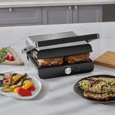 Homend Grilliant 1349H 4 Dilim Kapasiteli Gövdeli Döküm Plakalı Tost ve Izgara Makinesi Inox