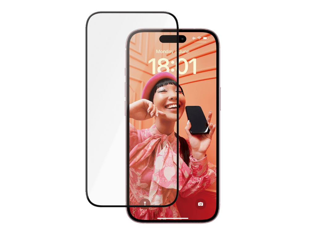 PanzerGlass Seramik Koruma iPhone15 UWF-Ultra Kapsamlı Uyum ve Kolay Hizalayıcı