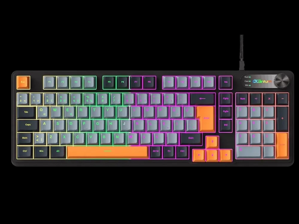 Quantum Gaming Lumitech Membran IP98 98 Tus RGB KNOB+LOGO Ekran Oyuncu Klavye