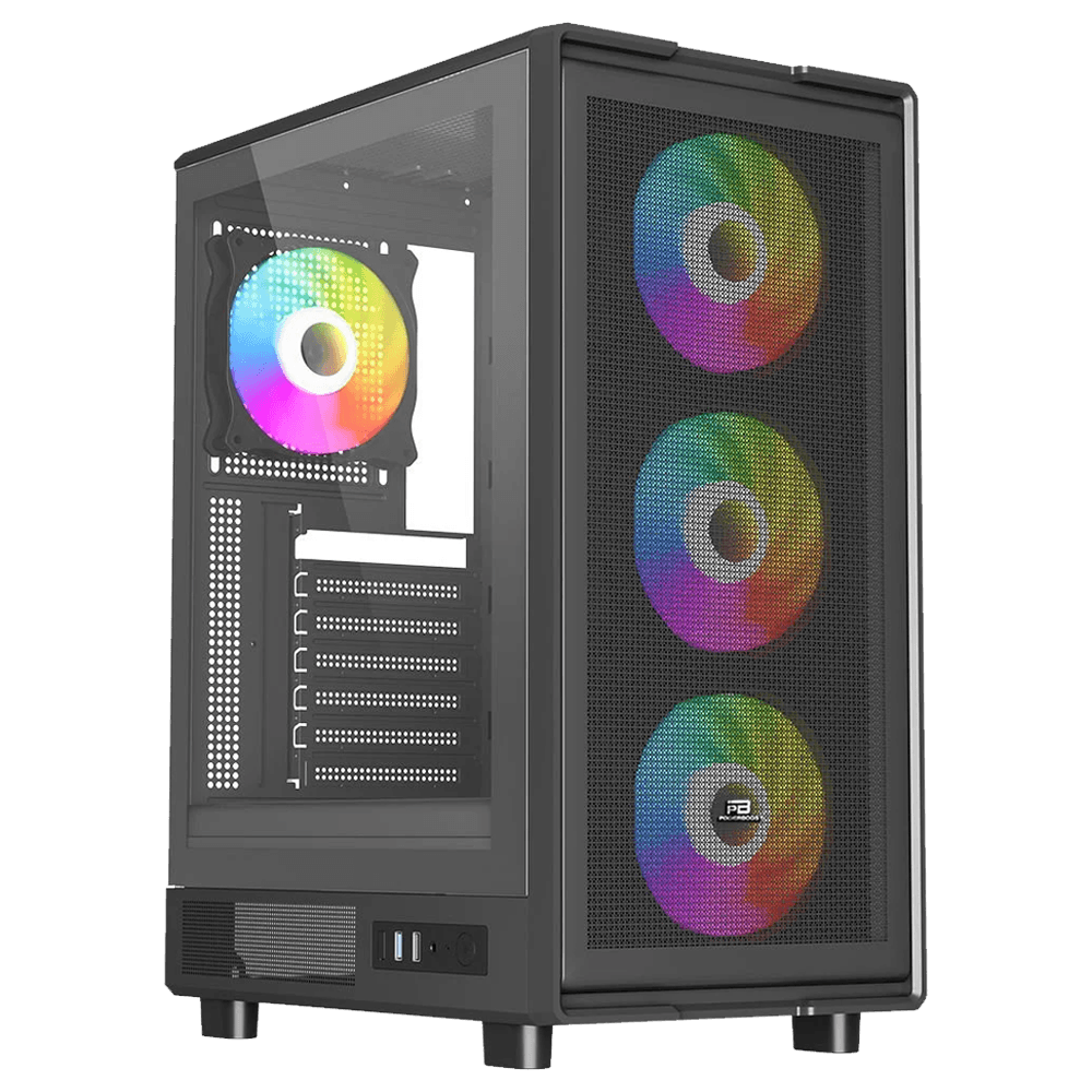 PowerBoost A601B 600W 80+ Bronze Tempered Glass USB 3.0 RGB Siyah ATX Mid Tower Kasa