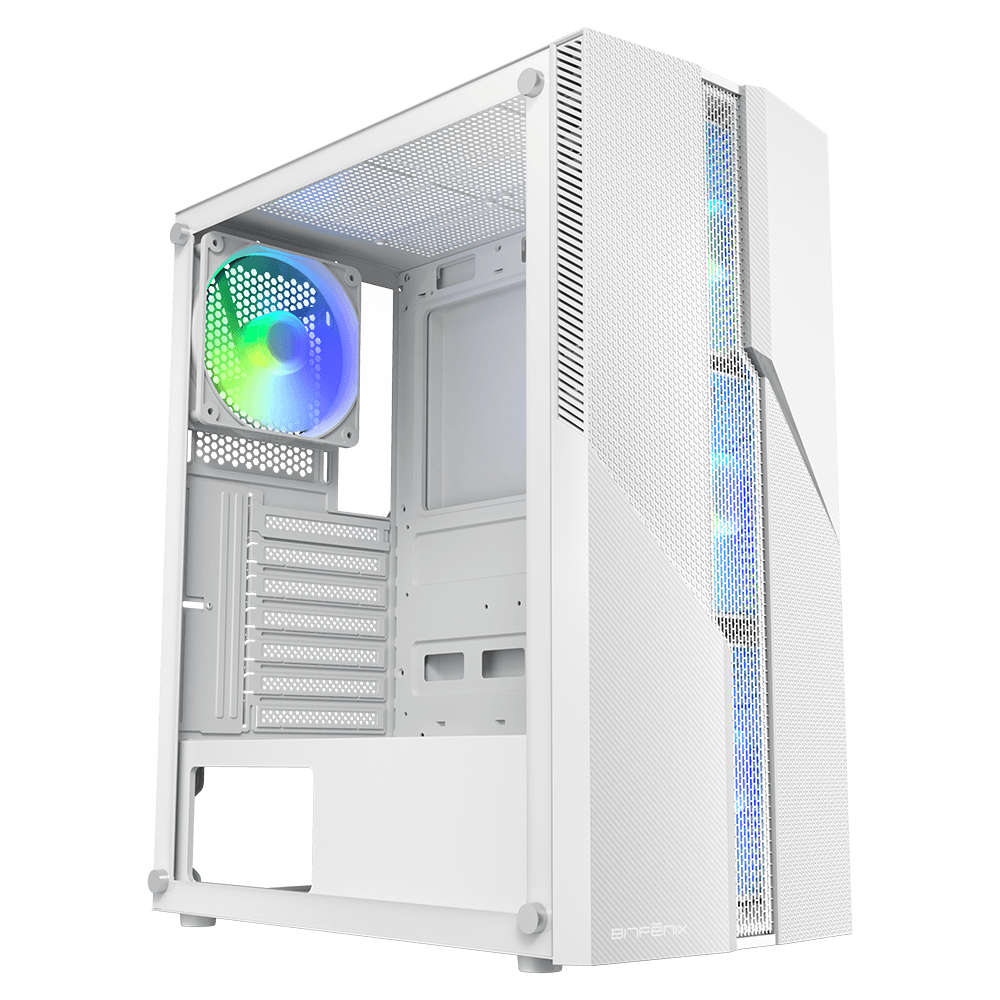 BitFenix C20 650W 80+ Beyaz PSU Tempered Glass FRGB USB 3.0 Mesh ATX Mid Tower Beyaz Kasa