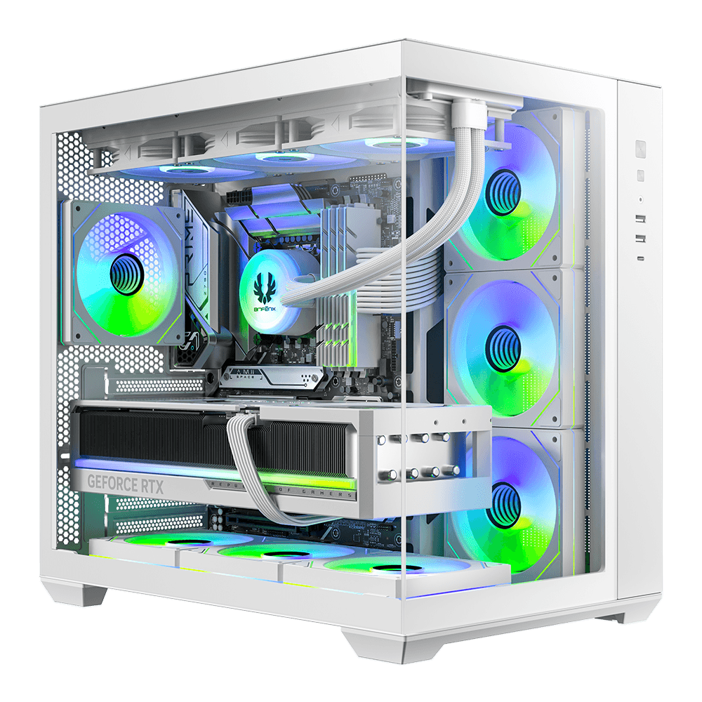 BitFenix AL118 850W 80+ Bronze Tempered Glass 7x ARGB USB 3.0 Beyaz ATX Mid Tower Kasa