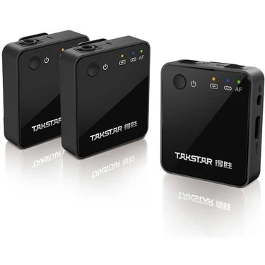 Takstar V1 Dual Kablosuz Yaka Mikrofonu Telsiz Kamera Telefon Video Mikrofonu Andorid Uyumlu ( 2