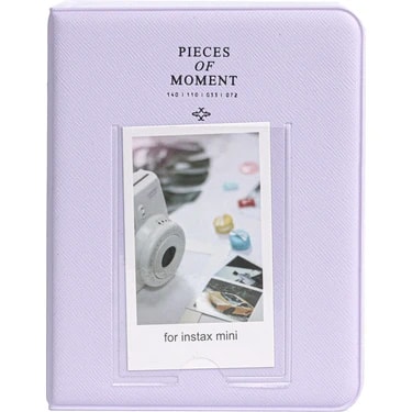 Fujifilm Instax Mini Film Uyumlu Lila PVC Albüm 64'lü Fotoğraf Bölmesi ile Ekstra Koruma