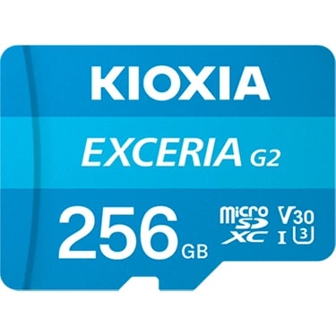 Kioxia 256GB Exceria G2 Micro Sdxc A1 Uhs1 V30 U3 4K Kayıt Hafıza Kartı (LMEX2L256GG2)-SD