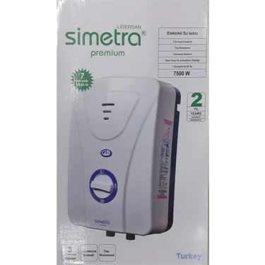 Simetra Premium 7500 W Elektrikli Şofben Ani Su Isıtıcı 10 lt/dk Kapasite ile Hızlı Isıtma