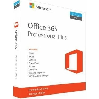 Microsoft Office 365 Lisans Anahtarı Professional Plus Özellikleri ile 5 PC/Mac/Tablete