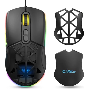 Claw's Nexus X1 12800 Dpi Wide RGB Özel ABS Doku, Claw's Reflex Örgü Kablolu & Değiştirilebilir