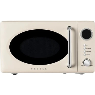 Vestel Md 20 Yd Retro Mikrodalga Fırın 20 lt 700 W Buz Çözme Fonksiyonu ile Bej