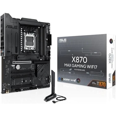 ASUS X870 MAX GAMING WIFI7 AMD X870 AM5 DDR5 8000 HDMI 2xUSB4 3x M2 USB3.2 WiFi 7 + BT AURA RGB