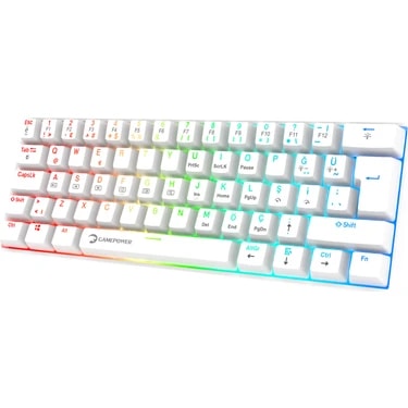 Gamepower Lyra Rgb 60M 62TUŞ Beyaz Mekanik Kablolu Red Switch Klavye - 3 Yıl