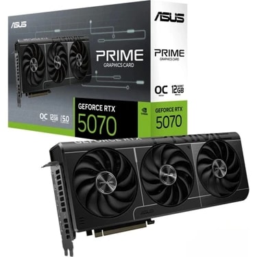 ASUS PRIME-RTX5070-O12G-NVIDIA-GEFORCE-RTX 5070-12GB GDDR7-192bit--OC-2xHDMI-3xDP-DLSS4 EKRAN
