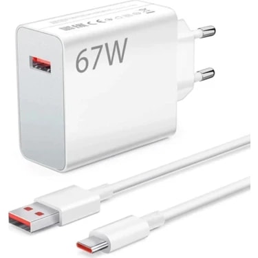 Xmart 67W (Watt) Mi 14 Ultra Uyumlu Şarj Seti Kablo (1m) +