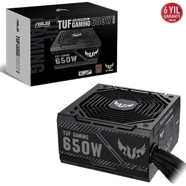 650W ASUS TUF GAMING 650B ATX Güç Kaynağı 80+ BRONZE Verimlilik Sertifikası ile Yüksek