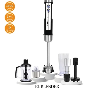 El Blender Seti Inox Doğrayıcı Kahve ve Baharat Öğütücü Patates Ezici 1500