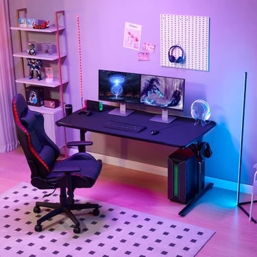Adore Mobilya Trophy- x Siyah Oyuncu ve Bilgisayar Masası 160 x 76 x 80 cm Dayanıklı Tasarım ve