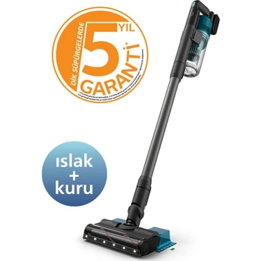 Philips 6000 Serisi Kablosuz Dikey Süpürge, PowerCyclone 11, Aqua Modül ile Kolay Mop, TriActive