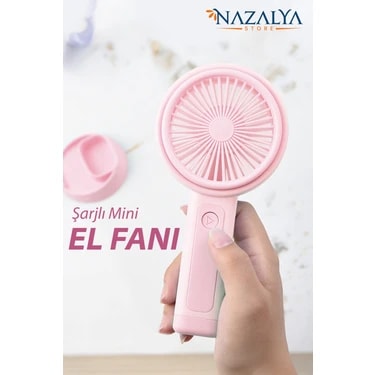 Telefon Standlı Taşınabilir El Masa Fanı - Mini Vantilatör Masaüstü Şarjlı