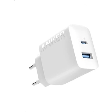Anker 312, USB-C + USB-A 2 Bağlantı Noktalı 20W Şarj Cihazı, Beyaz -
