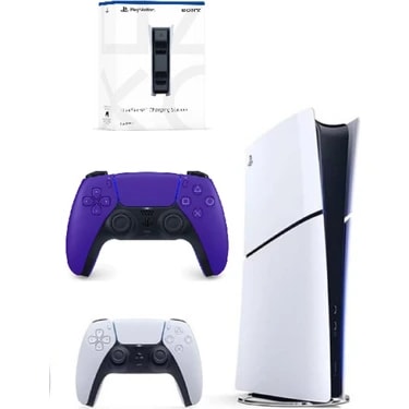 Sony Playstation 5 Slim Dijital Mor Renkli 2.kol Dualsense ve Şarj İstasyonu Oyun