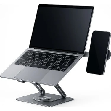Fibaks Alüminyum Katlanır 40KG Kapasite 360° Laptop Ipad Macbook Tablet Standı & Magsafe Telefon