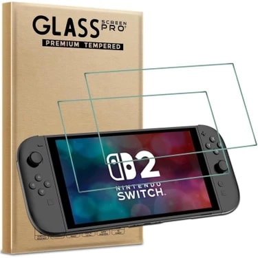 Nintendo Switch 2 Temperli Cam Ekran Koruyucu 2'li Paket Dayanıklı Materyal ile
