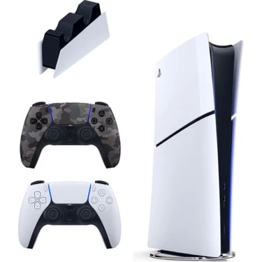 Sony Playstation 5 Slim Digital 825 GB + Şarj Istasyonu + 2. Kamuflaj Dualsense Ithalatçı