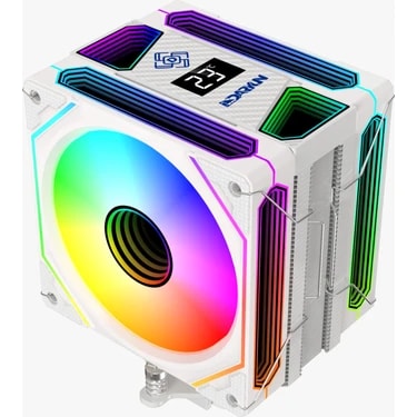 Daryun DY-500X Beyaz Isı Göstergeli Ful Argb 2x Fan 6 Bakır Borulu Kule Tipi Hava Soğutucu Işlemci