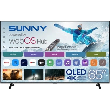 Sunny SN65QMN252 65" 165 Ekran Dahili Uydu Alıcılı 4K Ultra HD Smart QLED