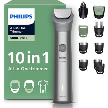 Philips 5000 Serisi 10in1, Erkek Bakım Seti, Yüz/Saç/Vücut Tıraş Makinesi, Islak /Kuru Kullanım,