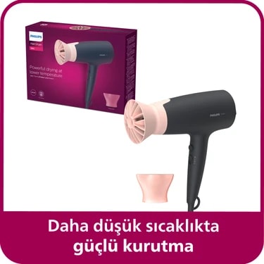 Philips 3000 Serisi Saç Kurutma Makinesi, 2100w, 6 ısı & hız ayarı, ThermoProtect aparatı,