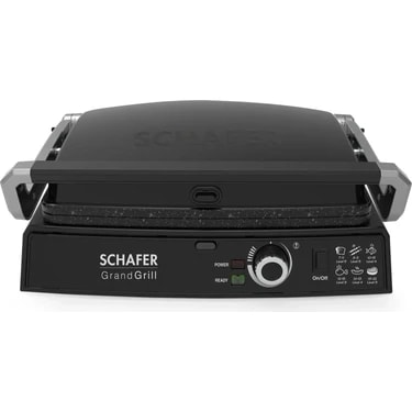Schafer Grand Grill Tost & Izgara Makinesi 2000 W Metal Siyah Döküm Plakalı Çok