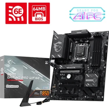MSI Msı MB B850 Gamıng Pro WIFI6E Am5 Ddr5 8200MHZ(OC) Dp 1x HDMI 2x M.2 4x Pcı-E X16 USB 10GBS