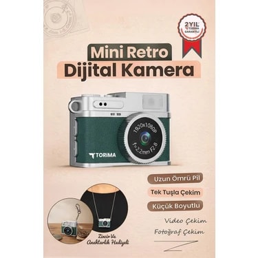 Torima Mini Dijital Kamera Selfie Video Vlog Kamerası Mini Anahtarlık 1080P CMR35 Koyu