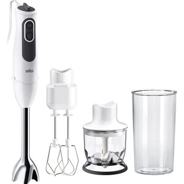 Braun Multiquick 3 MQ3125B El Blender Seti 750W Beyaz Paslanmaz Çelik Blender Doğrayıcı Çırpıcı