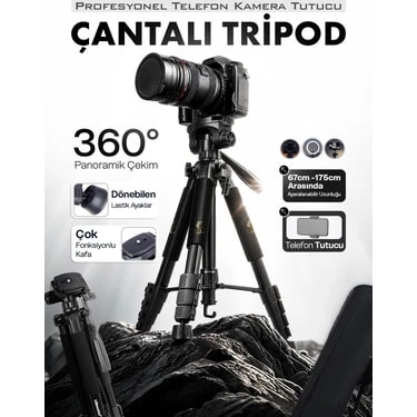 Ensiga A Plus Tripod 175 cm Profesyonel Telefon Kamera Tutucu Çantalı