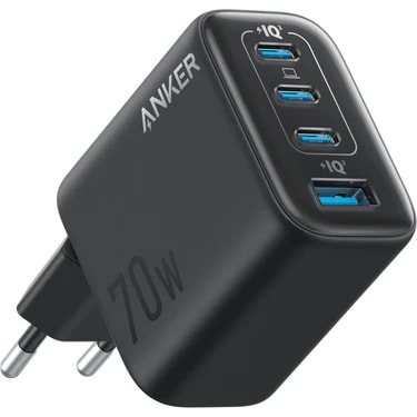 Anker Zolo Usb-C Şarj Cihazı, 70W, 4 Bağlantı Noktalı, Siyah -
