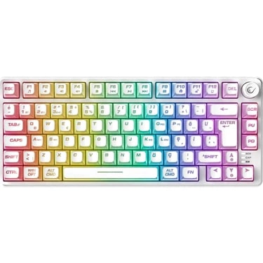 Rampage Zephyra 75 Beyaz RGB Kablolu Membran Oyuncu Klavyesi Sessiz Tuş Formu ile Oyun