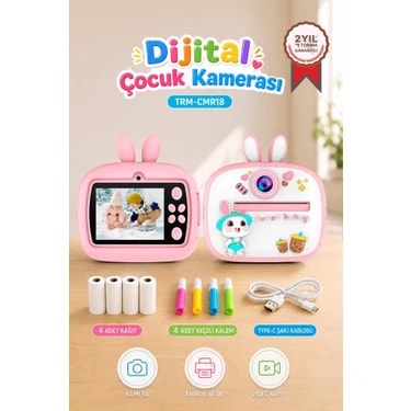 Torima Dijital Fotoğraf Makinesi Çocuk Termal Resim Kağıt Baskılı Yazıcı Kamera Video Makinesi