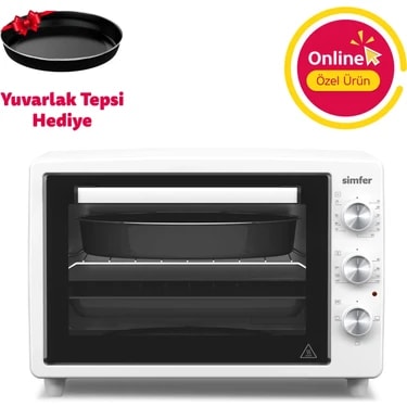 Simfer 3420 Beyaz 34 LT Statik Mini/Midi Fırın - 4 Fonksiyon, Programlanabilir Pişirme & Isı