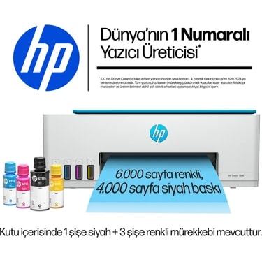 HP 596 Smart Tank - Wıreless All-In-One Renkli Mürekkep Püskürtmeli Tanklı Yazıcı