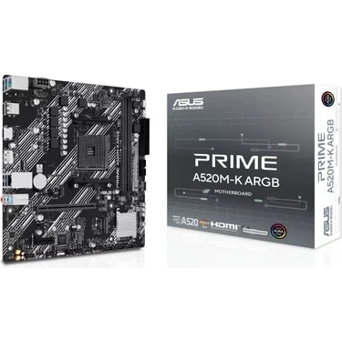 Asus Prime A520M-K Argb Am4 Ddr4 5100(OC)MHZ Matx Gaming (Oyuncu)