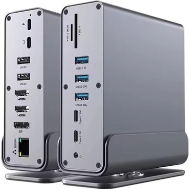 Coverzone 16IN1 Type-C Docking Station, 4K UHD Destekli, Hızlı USB 3.0 Veri Transferi, Gigabit