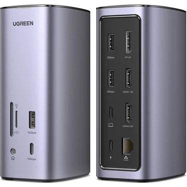 Die Grup Ugreen Docking Station Triple Display, 12-In-1 USB C MacBook Docking Station With 2 HDMI
